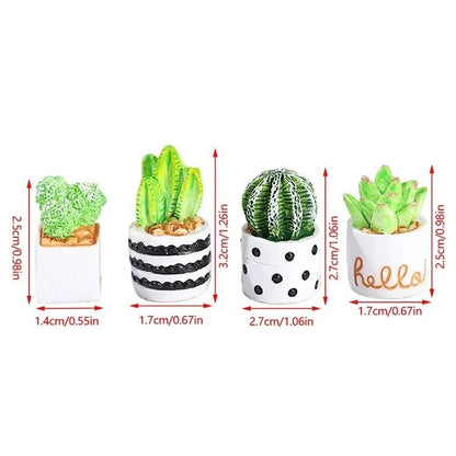 Dollhouse Miniature Plants Mini Resin Plant Pot Decor Flower Vase Accessories