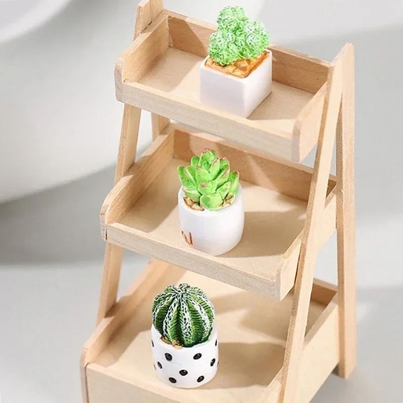 Dollhouse Miniature Plants Mini Resin Plant Pot Decor Flower Vase Accessories