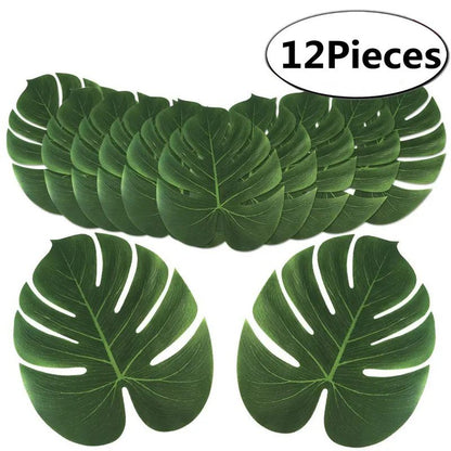 Artificial Tropical Palm Leaves Party Decor Set