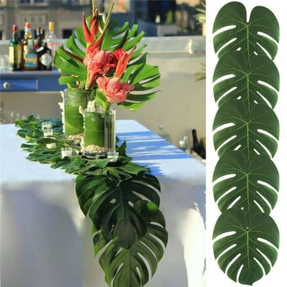 Artificial Tropical Palm Leaves Party Decor Set
