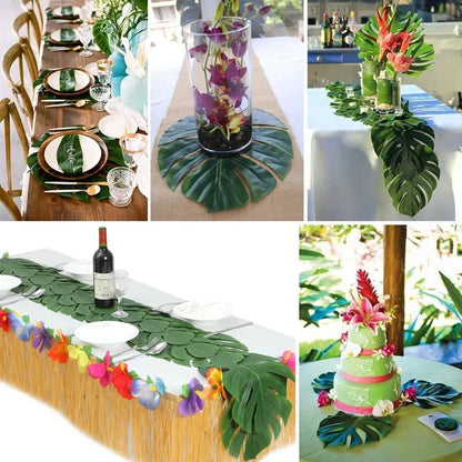Artificial Tropical Palm Leaves Party Decor Set