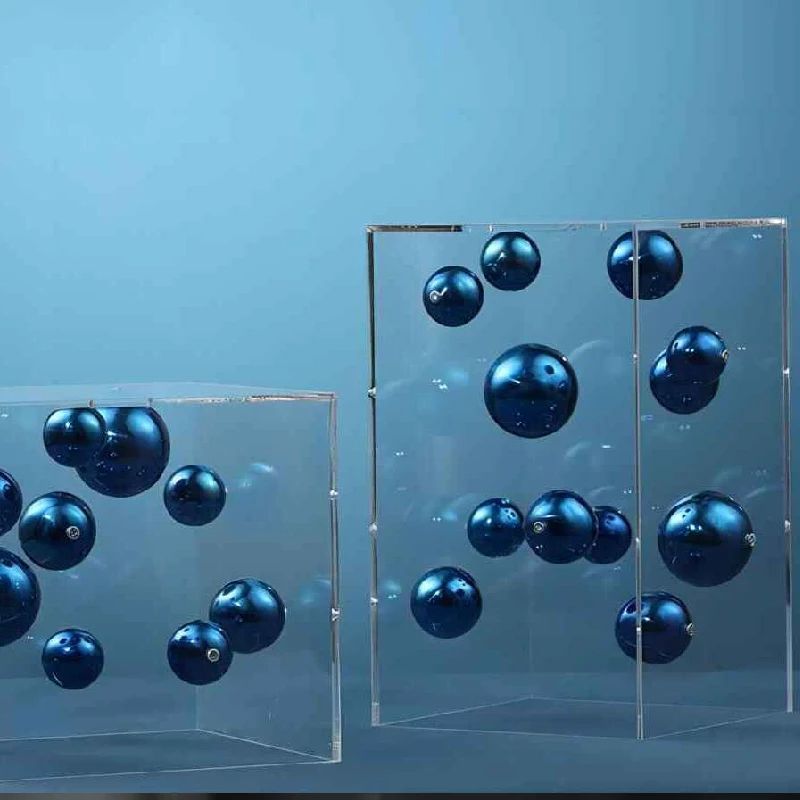 Modern Clear Acrylic Cube Display Box – Square Transparent Cover for Home Decor & Collectibles