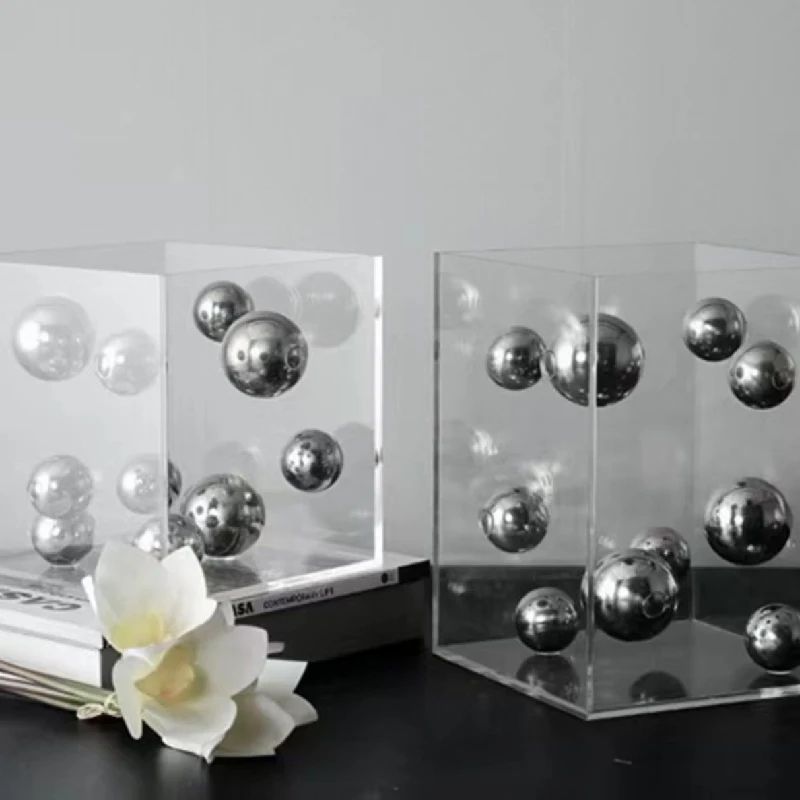 Modern Clear Acrylic Cube Display Box – Square Transparent Cover for Home Decor & Collectibles
