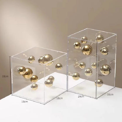 Modern Clear Acrylic Cube Display Box – Square Transparent Cover for Home Decor & Collectibles
