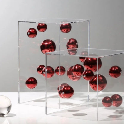 Modern Clear Acrylic Cube Display Box – Square Transparent Cover for Home Decor & Collectibles