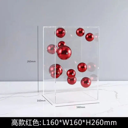 Modern Clear Acrylic Cube Display Box – Square Transparent Cover for Home Decor & Collectibles