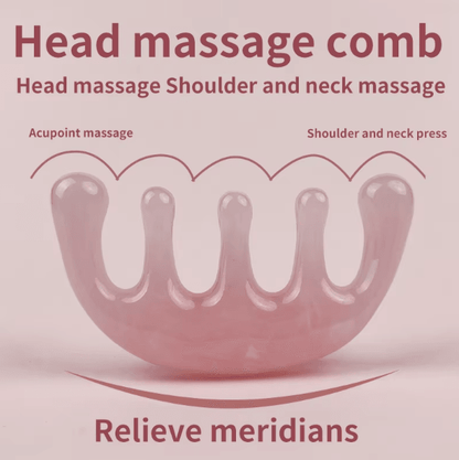 ZenPulse Five-Tooth Meridian Massage Comb Wooden Gua Sha Scalp & Head Relaxation Tool Portable