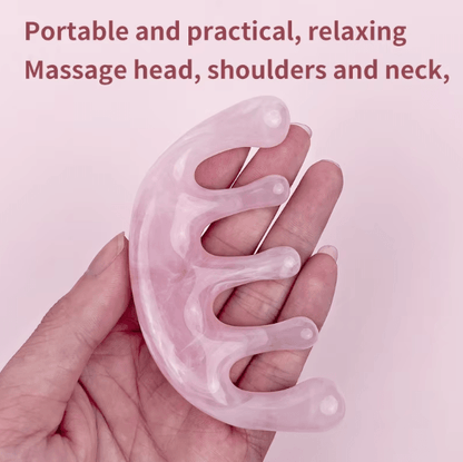 ZenPulse Five-Tooth Meridian Massage Comb Wooden Gua Sha Scalp & Head Relaxation Tool Portable
