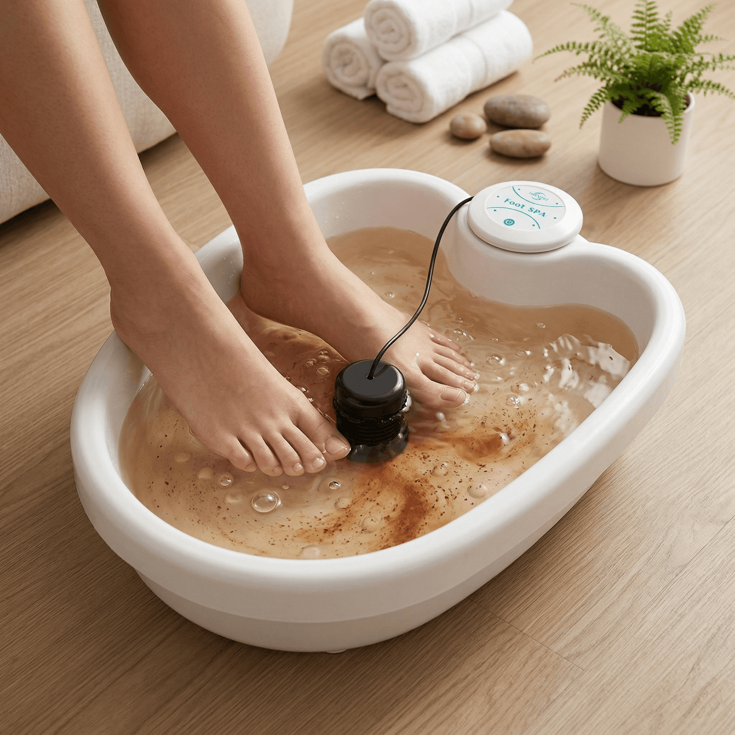 Massager with Basin Footspa Ion Detoxifier, Detox Ionic Footbath Spa, Promote Blood Circulation, Cleansing Relaxing