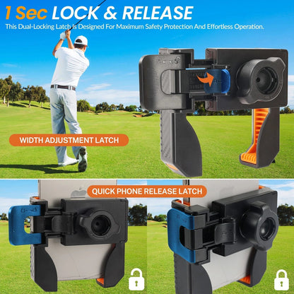 Magnetic Golf Cart Phone Holder for Club Car Yamaha with 360° Rotating Clamp Mount