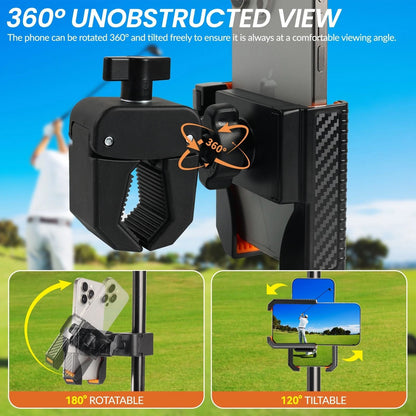 Magnetic Golf Cart Phone Holder for Club Car Yamaha with 360° Rotating Clamp Mount