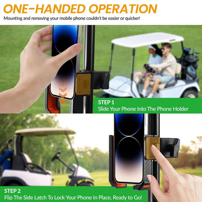 Magnetic Golf Cart Phone Holder for Club Car Yamaha with 360° Rotating Clamp Mount