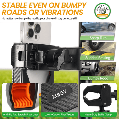 Magnetic Golf Cart Phone Holder for Club Car Yamaha with 360° Rotating Clamp Mount