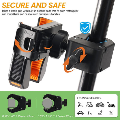 Magnetic Golf Cart Phone Holder for Club Car Yamaha with 360° Rotating Clamp Mount