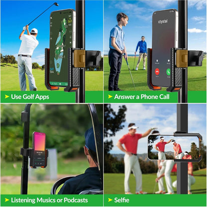 Magnetic Golf Cart Phone Holder for Club Car Yamaha with 360° Rotating Clamp Mount