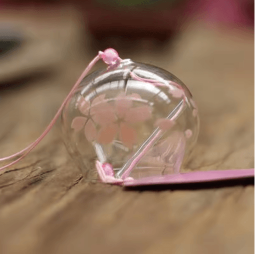 Japanese Sakura Glass Wind Chime Cherry Blossom Hanging Bell for Zen Home Decor