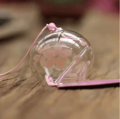 Japanese Sakura Glass Wind Chime Cherry Blossom Hanging Bell for Zen Home Decor