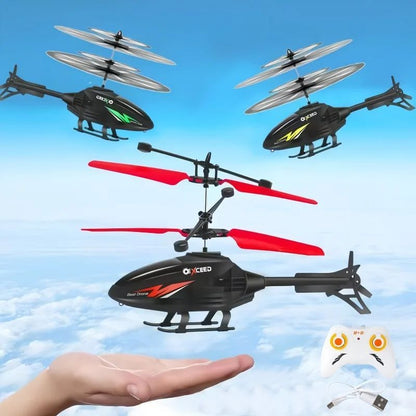 2 Channel Gesture Control RC Helicopter with LED Lights for Kids