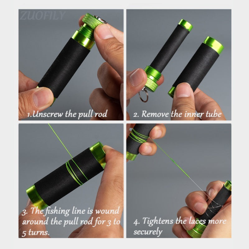Fishing Line Knot Tying Tool with Anti Slip Pull Wire Rod for Easy Secure Knots