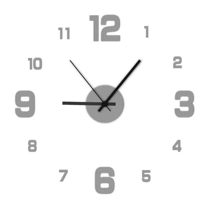 Large DIY 3D Wall Clock – Modern Acrylic Mirror Frameless Wall Clock Decor for Living Room & Home
