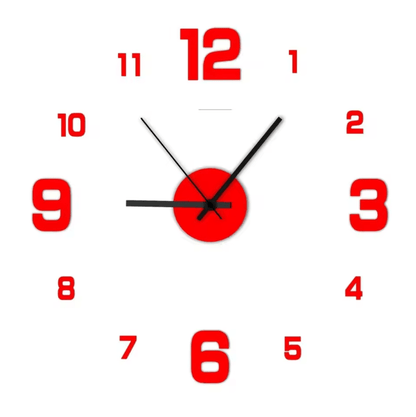 Large DIY 3D Wall Clock – Modern Acrylic Mirror Frameless Wall Clock Decor for Living Room & Home