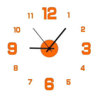 Large DIY 3D Wall Clock – Modern Acrylic Mirror Frameless Wall Clock Decor for Living Room & Home