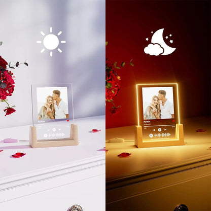 Custom Spotify Acrylic Music Plaque Lamp – Personalized Photo Frame Night Light Romantic Gift