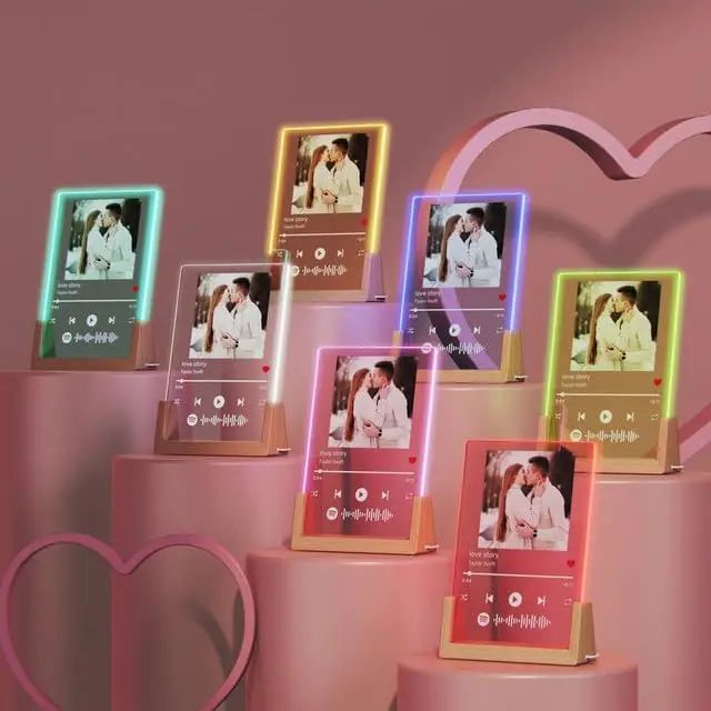 Custom Spotify Acrylic Music Plaque Lamp – Personalized Photo Frame Night Light Romantic Gift