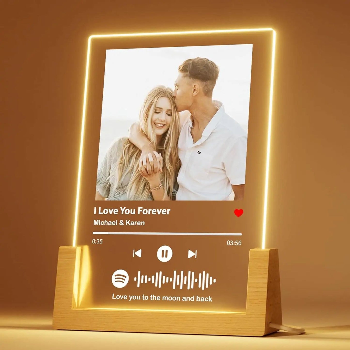 Custom Spotify Acrylic Music Plaque Lamp – Personalized Photo Frame Night Light Romantic Gift