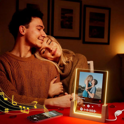 Custom Spotify Acrylic Music Plaque Lamp – Personalized Photo Frame Night Light Romantic Gift