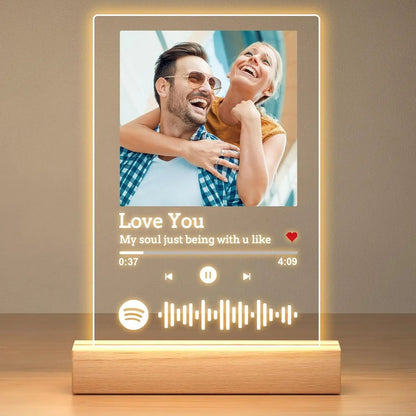 Custom Spotify Acrylic Music Plaque Lamp – Personalized Photo Frame Night Light Romantic Gift