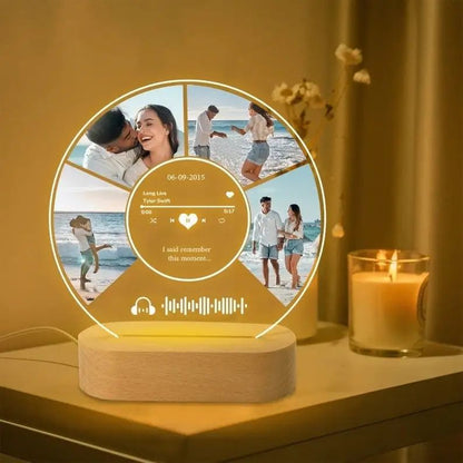 Custom Spotify Acrylic Music Plaque Lamp – Personalized Photo Frame Night Light Romantic Gift
