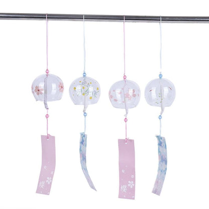 Japanese Sakura Glass Wind Chime Hanging Bell Decor