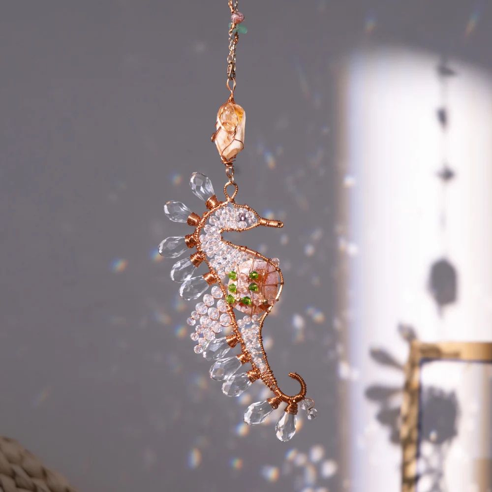 Crystal Sun Moon Wind Chime Prism Suncatcher Decor