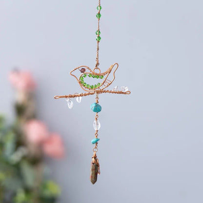 Crystal Sun Moon Wind Chime Prism Suncatcher Decor