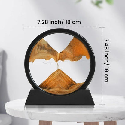 3D Moving Sand Art Hourglass Frame – Round Deep Sea Quicksand Glass Decor
