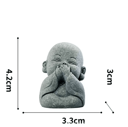 Cute Zen Monk Statue Set – Serene Meditation Decor for Home, Desk & Garden
