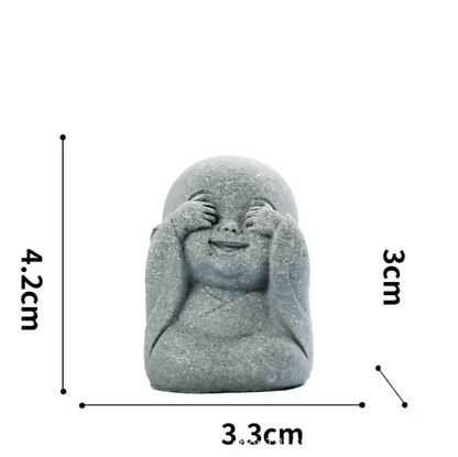 Cute Zen Monk Statue Set – Serene Meditation Decor for Home, Desk & Garden