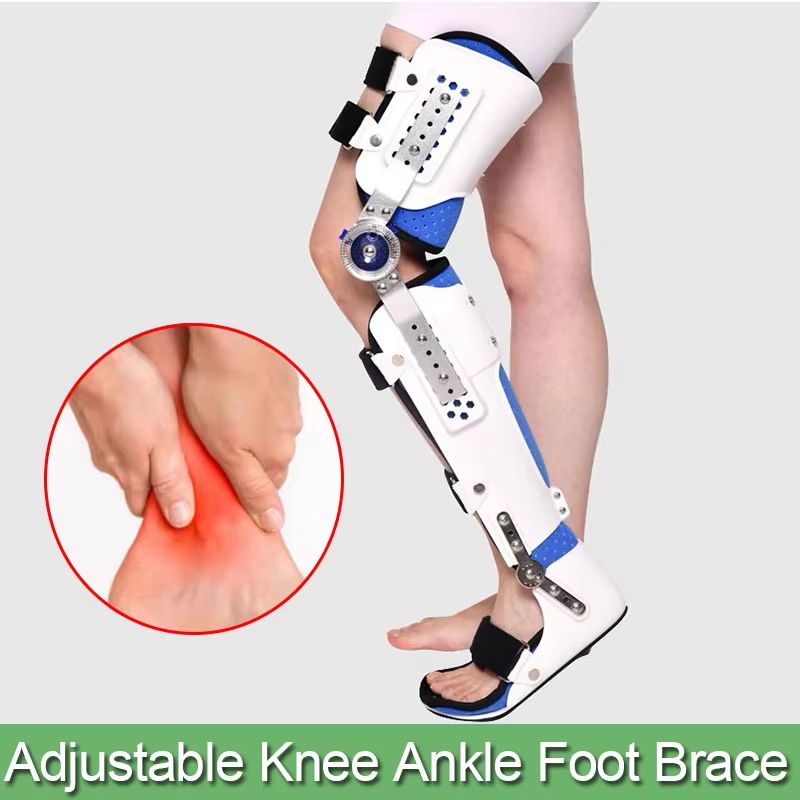 Orthopedic Adjustable Knee Brace, Ankle Foot Medical Support for Meniscus Injury Pain Relief and Rehabilitation