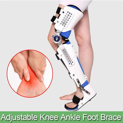 Orthopedic Adjustable Knee Brace, Ankle Foot Medical Support for Meniscus Injury Pain Relief and Rehabilitation