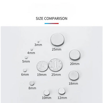 N52 Mini Round Neodymium Magnets Set – Ultra-Strong Small Refrigerator Magnets