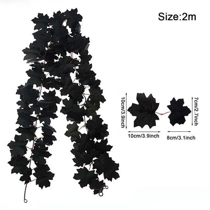 Harvest Glow Artificial Maple Leaf Garland for Fireplace, Wedding & Thanksgiving Decor