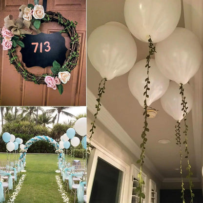Artificial Vine Ribbon Green Leaf Garland for Wedding Greenery Decor and DIY Wreath Crafts