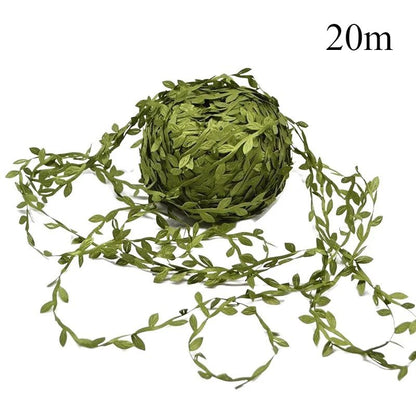 Artificial Vine Ribbon Green Leaf Garland for Wedding Greenery Decor and DIY Wreath Crafts