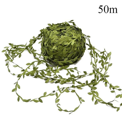 Artificial Vine Ribbon Green Leaf Garland for Wedding Greenery Decor and DIY Wreath Crafts