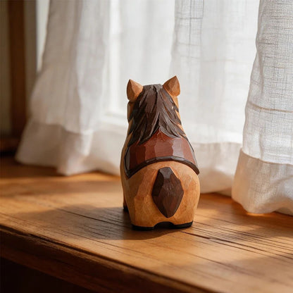 Handcrafted Wooden Horse Figurine – Rustic wooden horse decor for Home & Desk Display