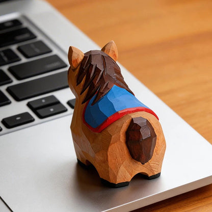 Handcrafted Wooden Horse Figurine – Rustic wooden horse decor for Home & Desk Display