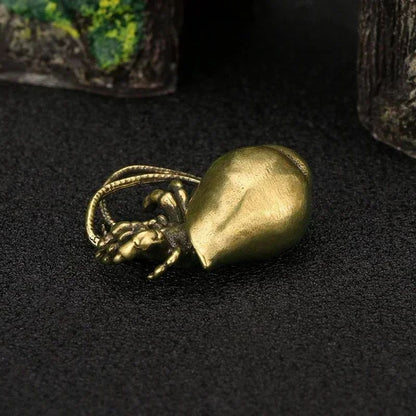 Vintage Brass Hermit Crab Figurine – Handmade Copper Sea Animal Desktop Decor