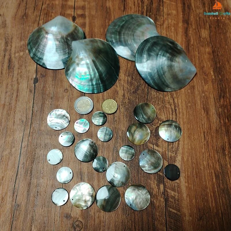 Black Mother of Pearl Shell Beads – Polished Pinctada Margaritifera for DIY Jewelry & Elegant Storage