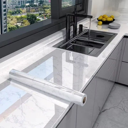 Marble Peel and Stick Wallpaper Waterproof Self Adhesive Kitchen Wall Sticker Roll